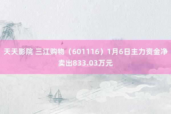 天天影院 三江购物（601116）1月6日主力资金净卖出833.03万元